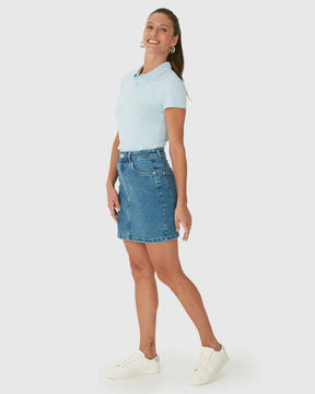 Saia Jeans Cintura Com Elastano Malwee - 129047