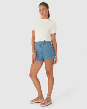 Shorts Jeans Mom Feminino Com Elastano - 129472