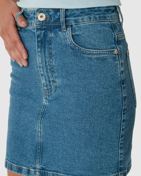 Saia Jeans Cintura Com Elastano Malwee - 129047