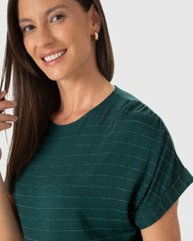 Blusa Ampla Listrada Em Malha Texturizada- 129556