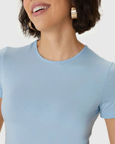 Blusa Long Cropped Feminina Manga Curta Em Algodão - 120768