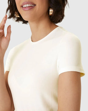 Blusa Long Cropped Feminina Manga Curta Em Algodão - 120768