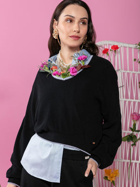 11485 Blusa BIAMAR Modal Preta Tamanho único