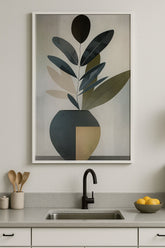 Quadro Decoratico Vaso com Folhagem