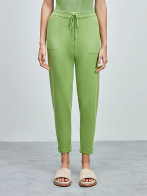 Calça trico Anselmi Barra italiana verde pistache - 28871 *D82
