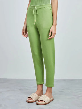 Calça trico Anselmi Barra italiana verde pistache - 28871 *D82