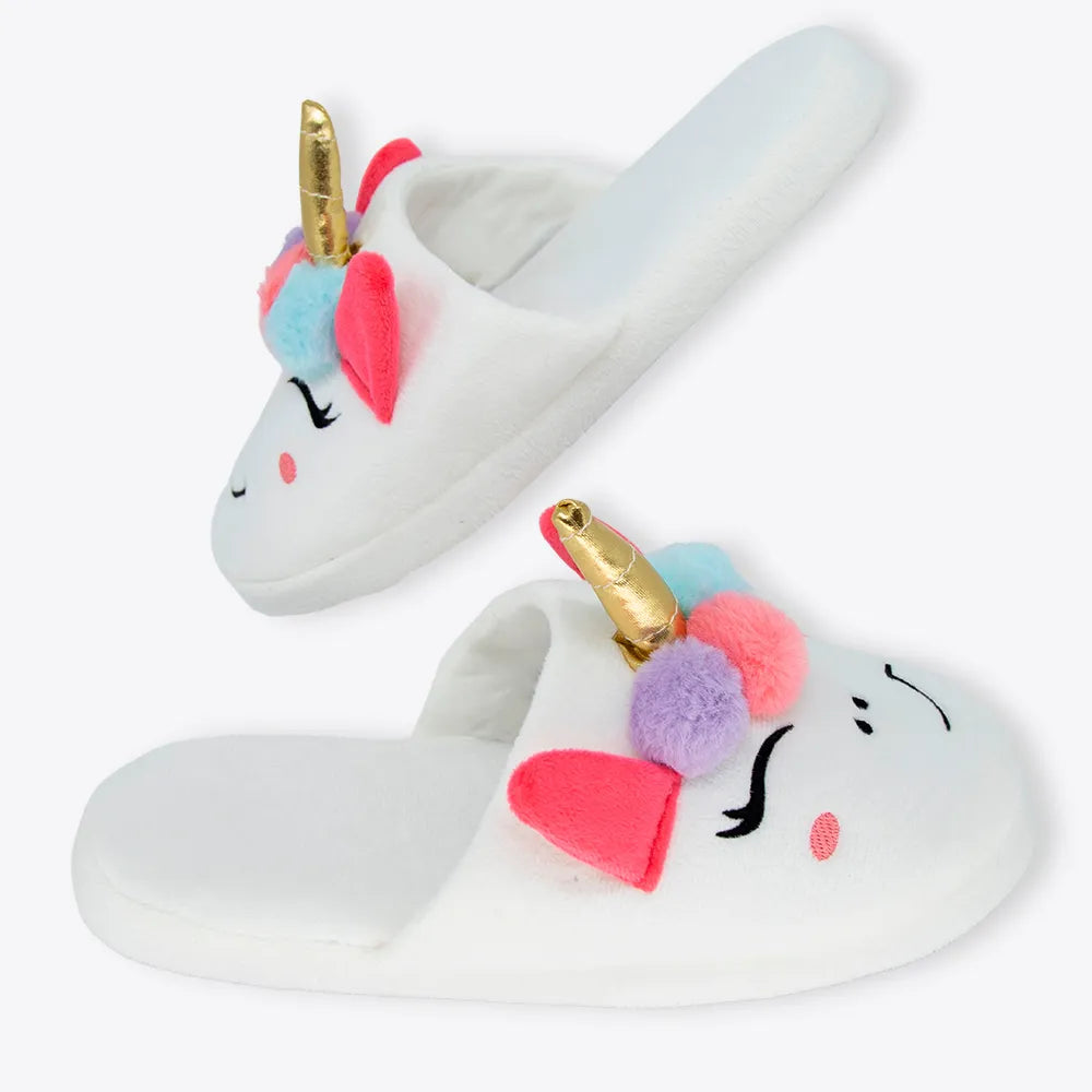 10071715 Par de Pantufas Unicórnio Zona Criativa