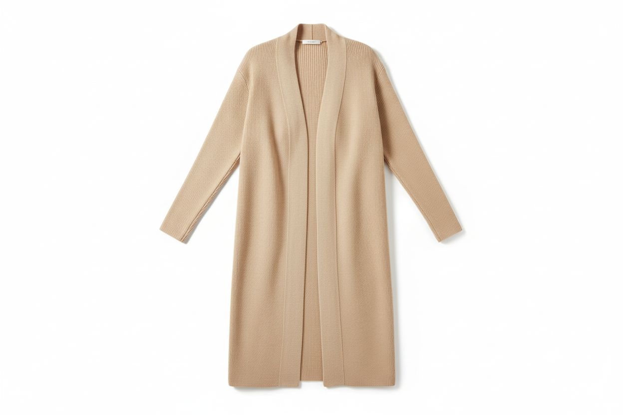 Cardigan Alongado com fenda Anselmi  bege - 29581