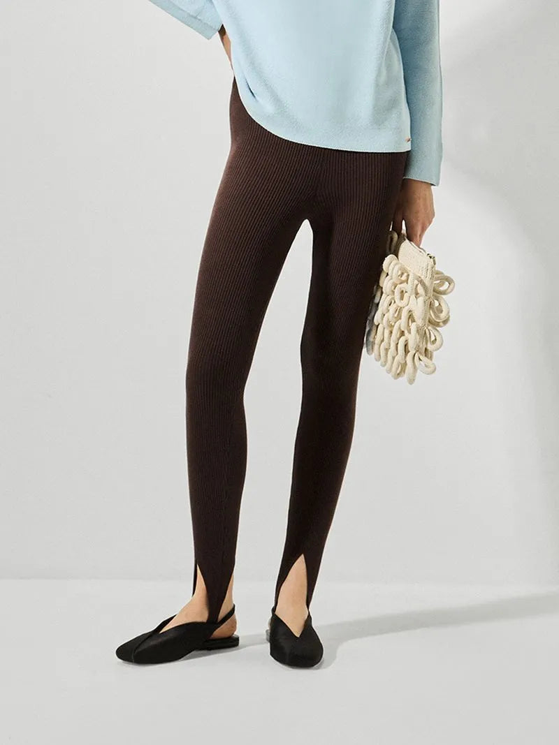 Calça Fuseau Canelada Anslemi Marrom Chocolate - 46667