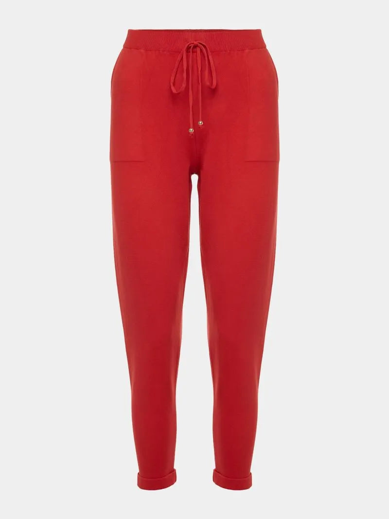 Calça em tricô Anselmi Barra Italiana  cor cereja - 28871 *E55