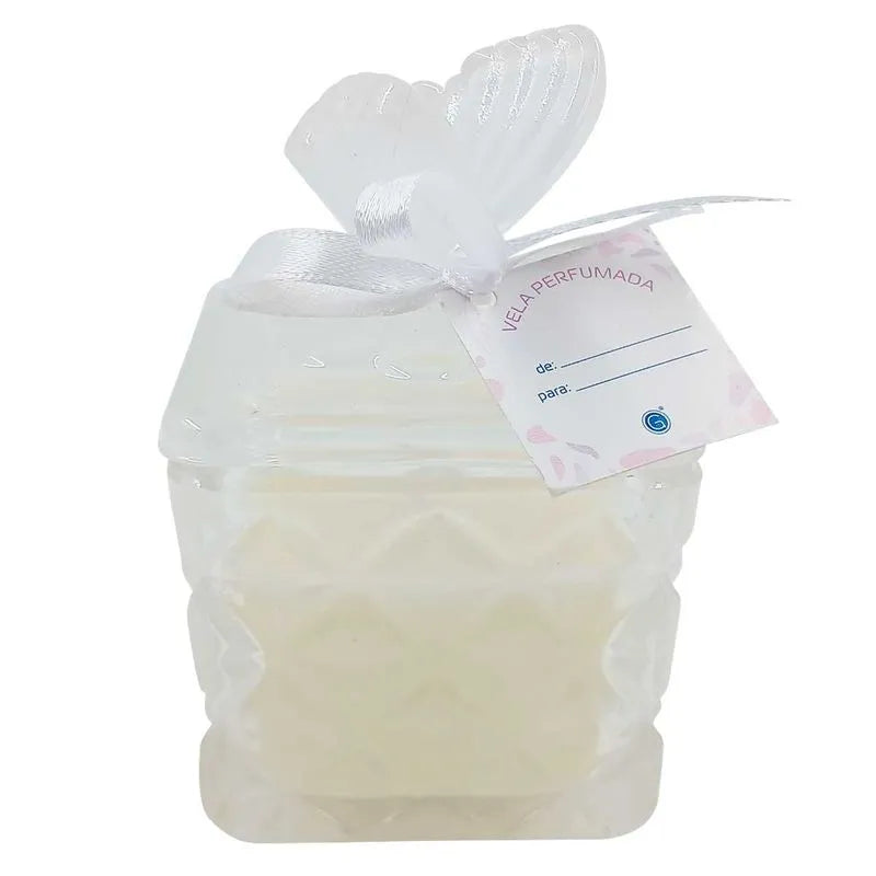 Vela Aromática C/ Suporte Borboleta em Vidro GiftHome