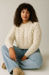 Suéter Feminino Gola Alta Em Tricô Trançado - ENFIM - 124637