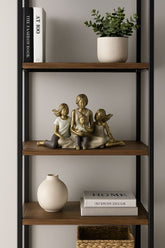 Escultura Mãe Com Duas Meninas E Um Menino Dourado