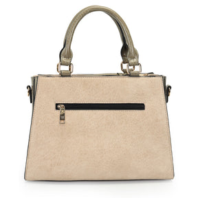 Bolsa Satchel Grande Com Recortes Laterais E Detalhes Em Croco - 46089