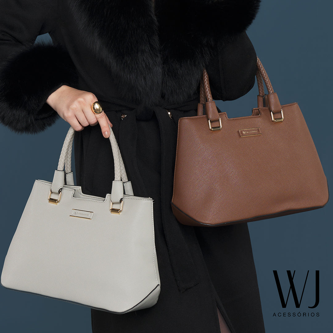 Bolsa Satchel Grande Com Base Estruturada E Alca Rolete Tresse -46105