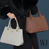 Bolsa Satchel Grande Com Base Estruturada E Alca Rolete Tresse -46105