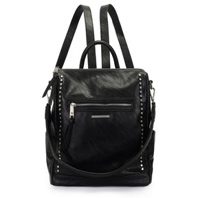 Mochila Grande Com Alca Tresse E Aplicacao De Metais Preta- WJ Acessórios- 46117