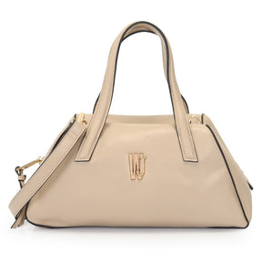 Bolsa Bau Media Bege Com Metal Resinado- WJ Acessórios- 46122