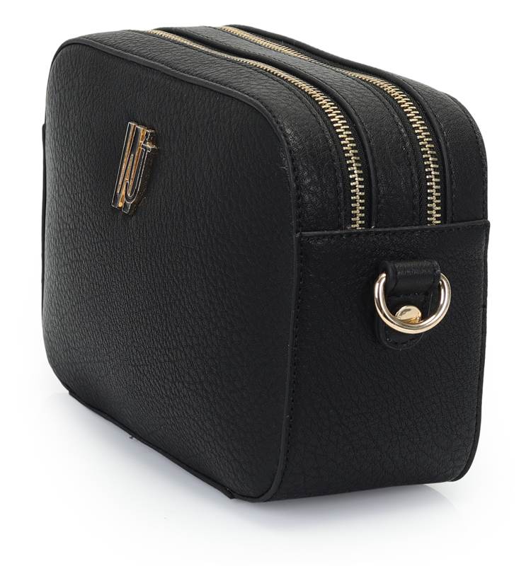 Bolsa Transversal Media Com Metal Resinado Monocolor Preta/Azul - WJ Acessórios- 46137