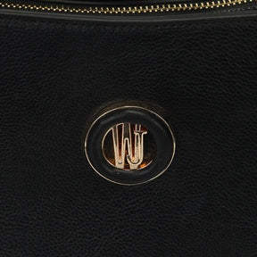 Shoulder Bag Media Preta Com Compartimentos E Metal Encapado- WJ Acessórios- 46146