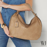 Bolsa Hobo Grande Com Chaveiro E Metal Resinado -46151
