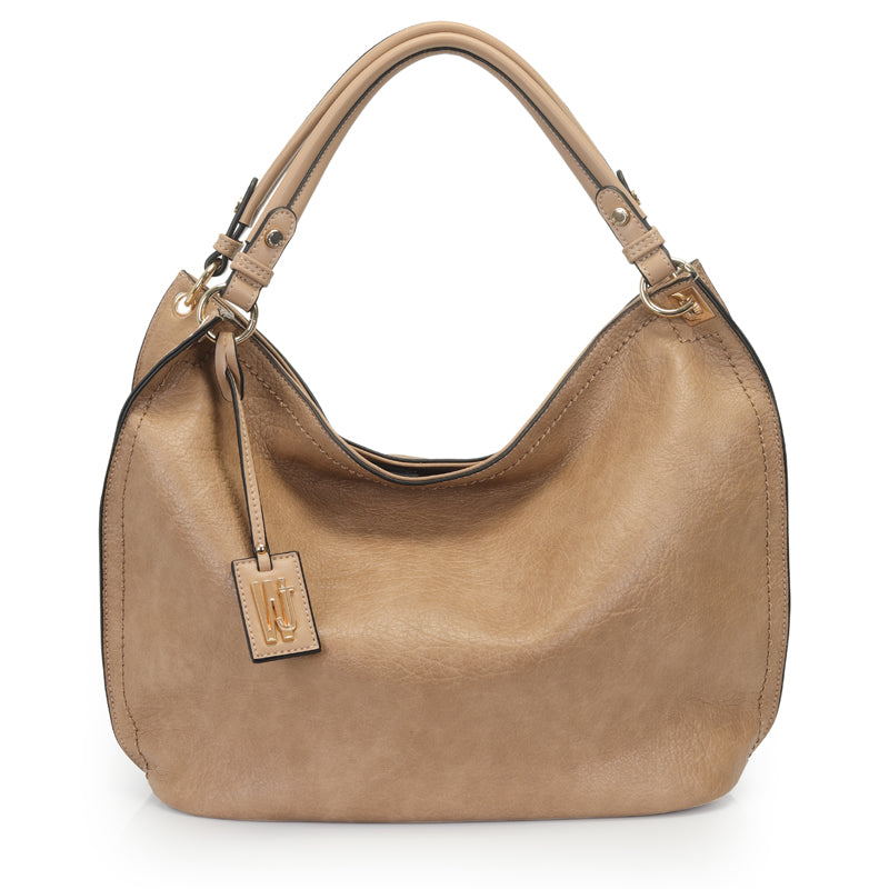 Bolsa Hobo Grande Com Chaveiro E Metal Resinado -46151