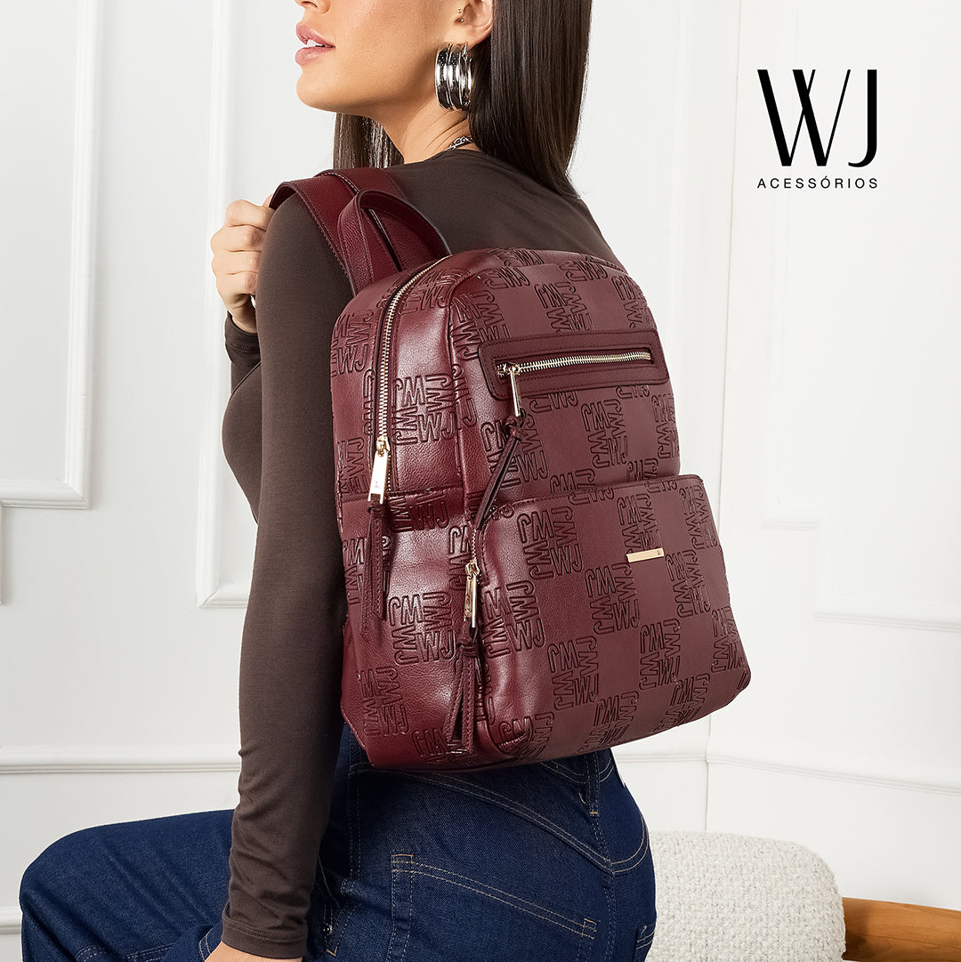 Mochila Grande Com Bolso Frontal Monograma 46160