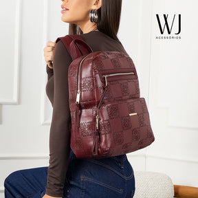 Mochila Grande Com Bolso Frontal Monograma 46160