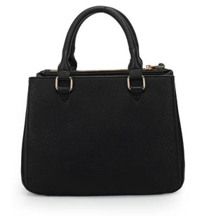 Bolsa Satchel Grande Preta Com Metal Resinado Monocolor -WJ Acessórios- 46175