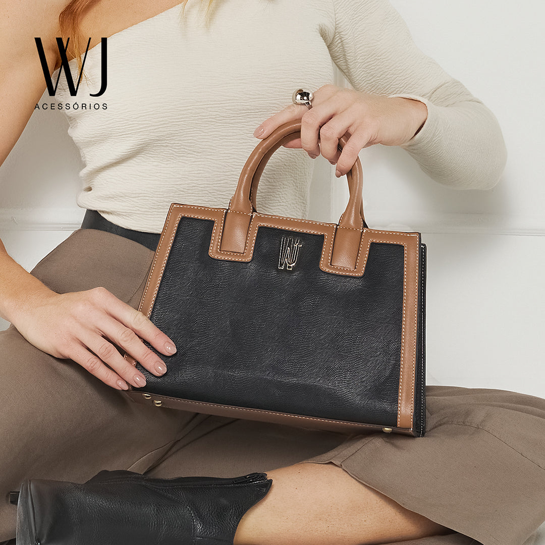 Bolsa Satchel Grande Lezard Estruturada- WJ Acessórios- 46203