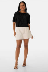 Blusa Ampla Snake Print Manga Curta Franzidos Em Viscose - ENFIM - 129414