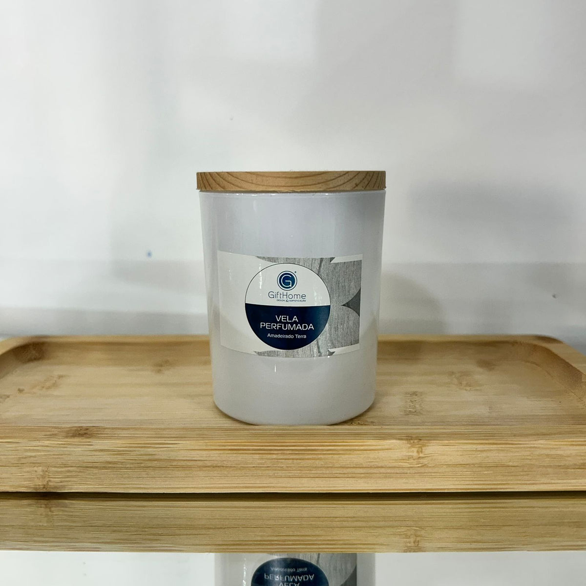 Vela Aromática Decorativa Fragrância Suave C/ Tampa de Bamboo