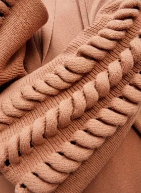 Casaco Cardigan Tricot Anselmi Trama Tranças Mangas 046475