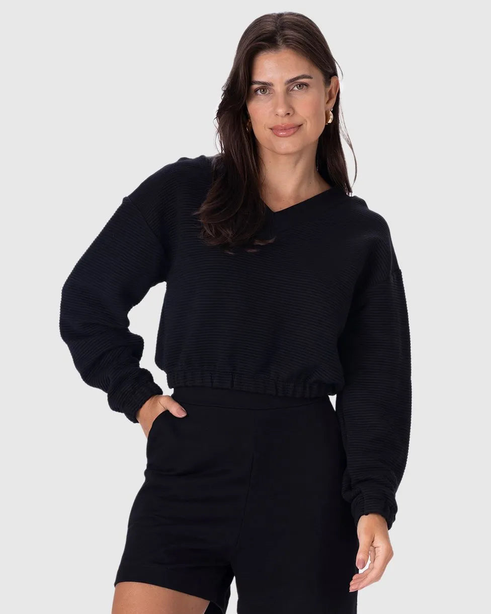 Blusão Cropped Feminino Barra Elástica - MALWEE-