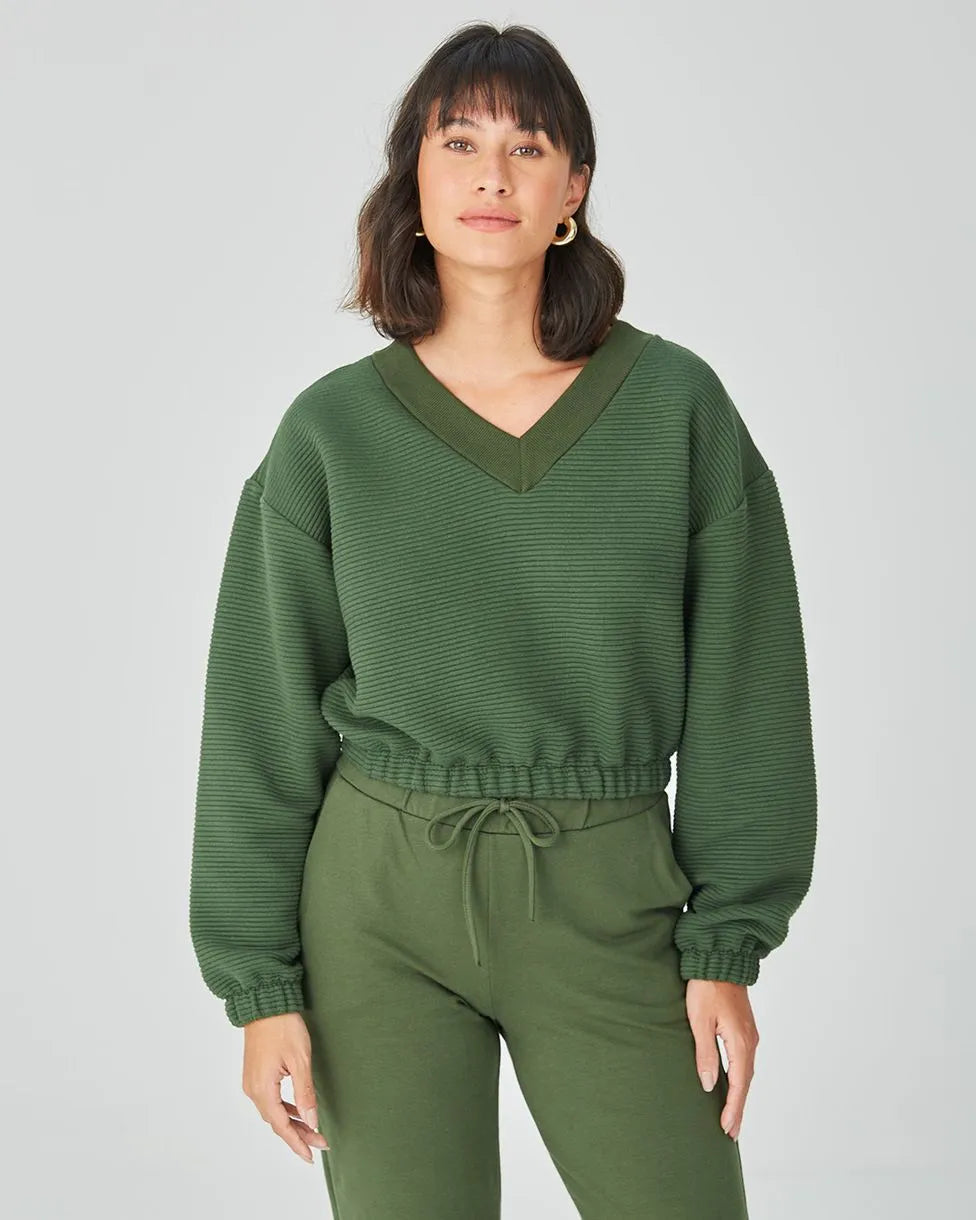 Blusão Cropped Feminino Barra Elástica - MALWEE-