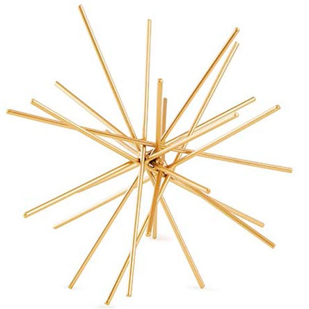 Enfeite em metal Ourico dourado 18 cm