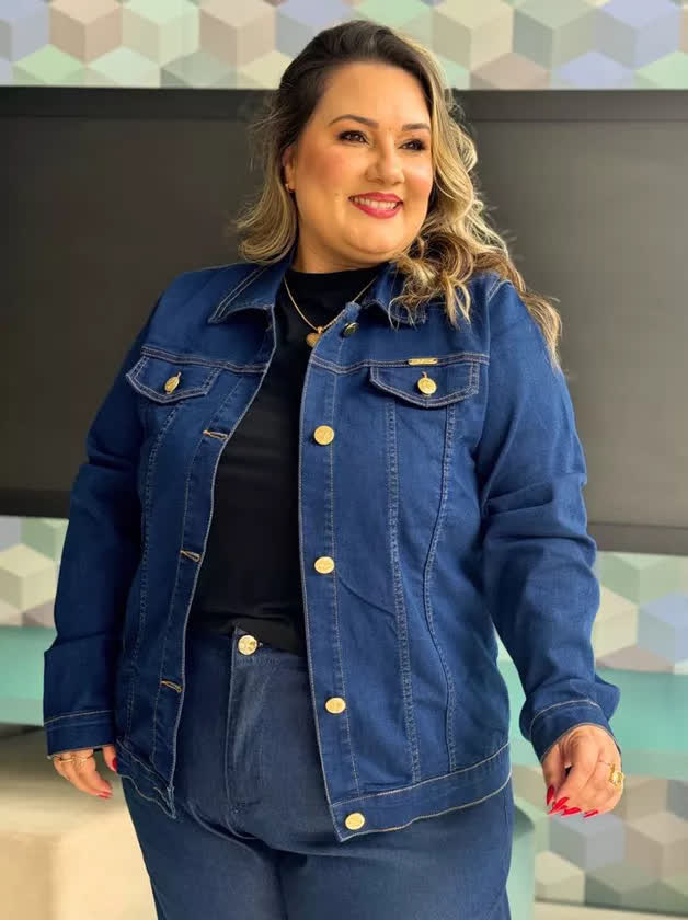 Jaqueta Jeans Escuro PLUS- STYLOSA- 50197