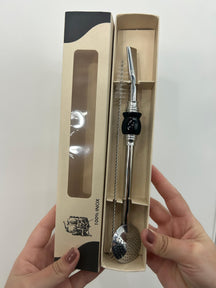 Bomba de chimarrão INOX com Limpador