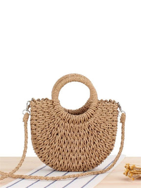 Bolsa em Palha Trançada Minimalista