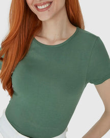 Blusa Básica Feminina Decote Redondo Em Viscose Stretch - 79410