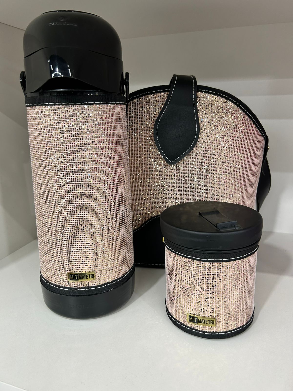 KIT Mateira Matetri 03 Peças Rosa SHIMMER