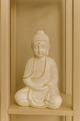 Buda Decorativo C/ Led 19x11cm em Porcelana Martins & Martins