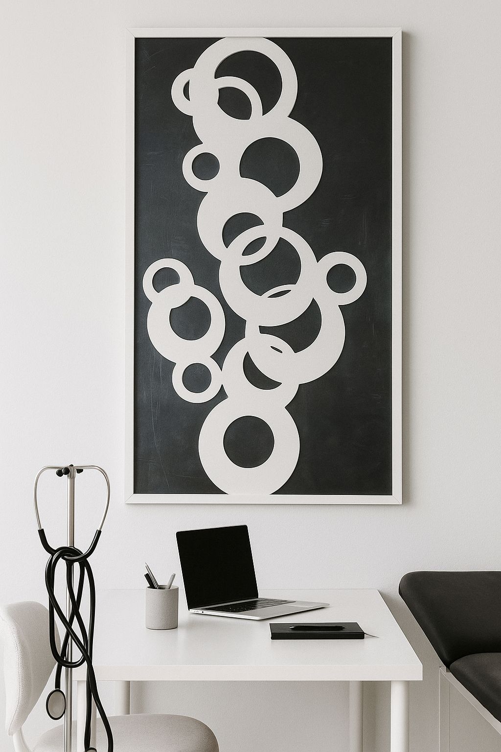 Quadro Espelhado Abstrato Branco