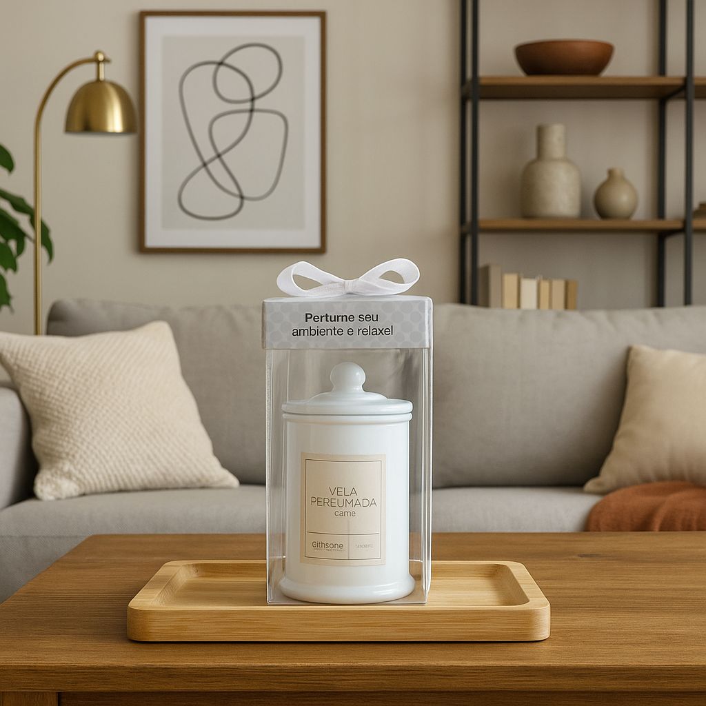 Vela Aromática Decorativa Fragrância Lavanda