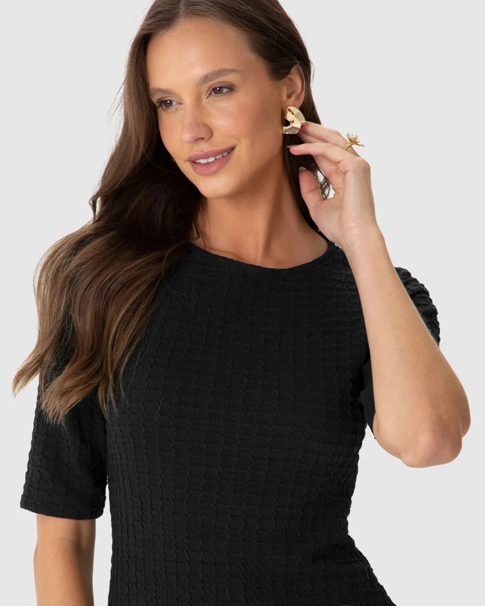 Vestido Midi Feminino Justo Decote Canoa Malwee - 127493