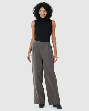 Calça Reta Feminina Bolso Faca Em Tecido Alfaiataria- MALWEE-124693