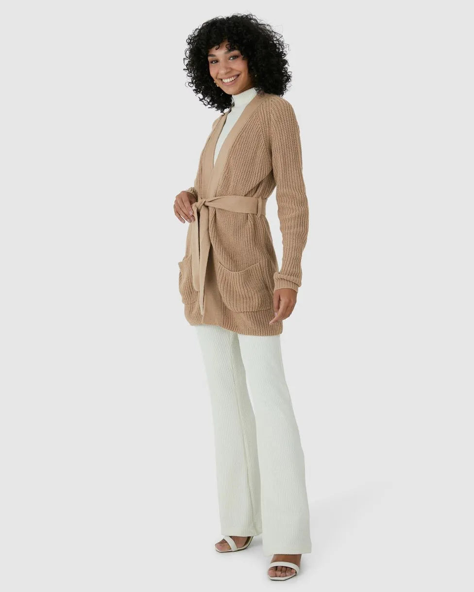 Cardigan Feminino Transpassado Com Cinto Em Tricô-Malwee- 124728