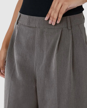 Calça Reta Feminina Bolso Faca Em Tecido Alfaiataria- MALWEE-124693