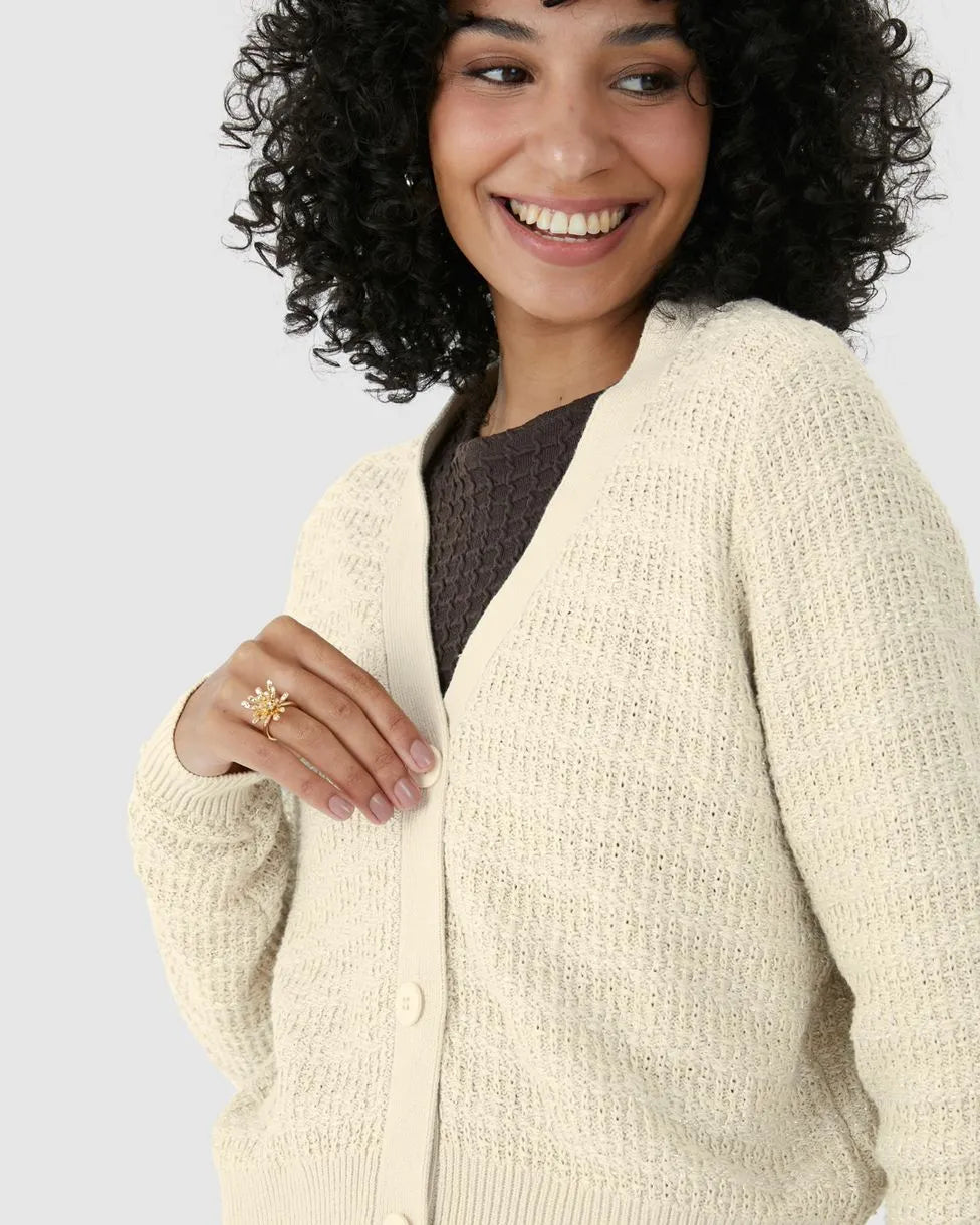 Cardigan Cropped Feminino Botões Frontais Em Tricô -ENFIM- 124729