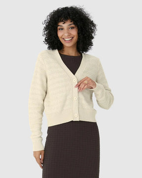 Cardigan Cropped Feminino Botões Frontais Em Tricô -ENFIM- 124729